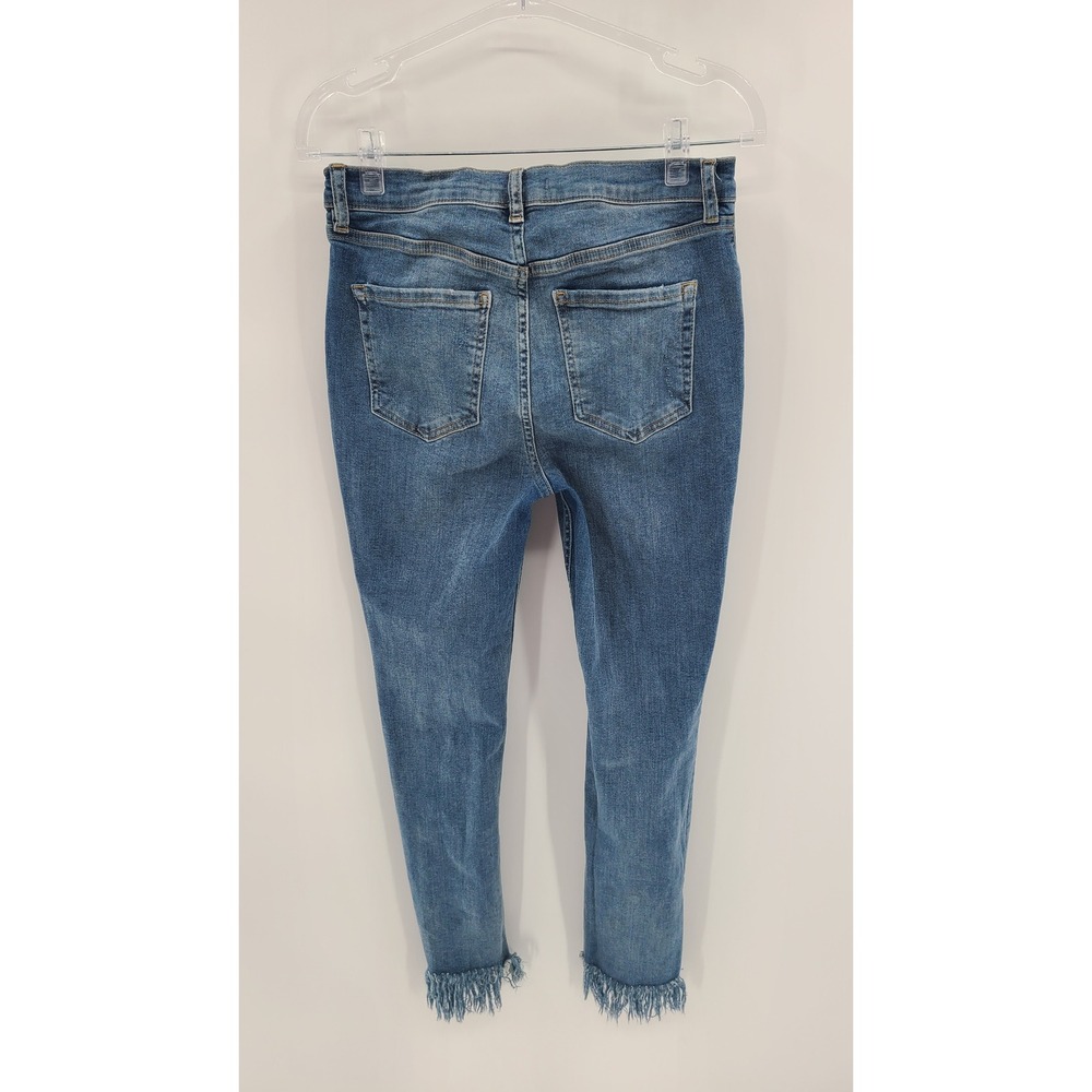 Free People Womens Jeans Size 29 Blue‎ Distressed Frayed Hem Skinny Boho Indie - Picture 6 of 11